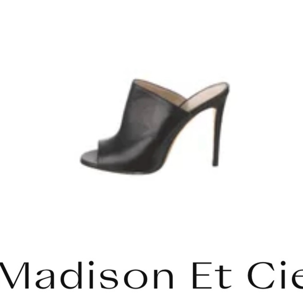 Madison Black Peep-Toe Stiletto Heels